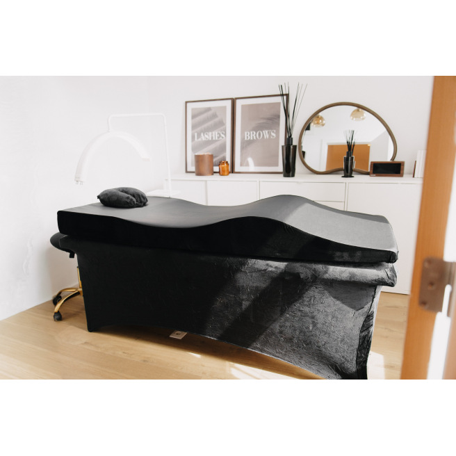 Matelas BLUSHY. simili cuir et velvet noir