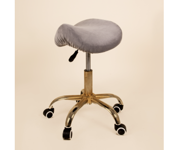 Housse de tabouret velvet gris