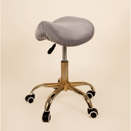 Housse de tabouret velvet gris