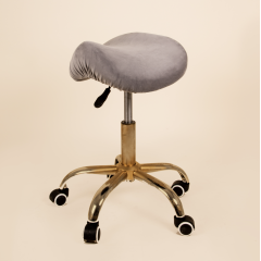 Housse de tabouret velvet gris