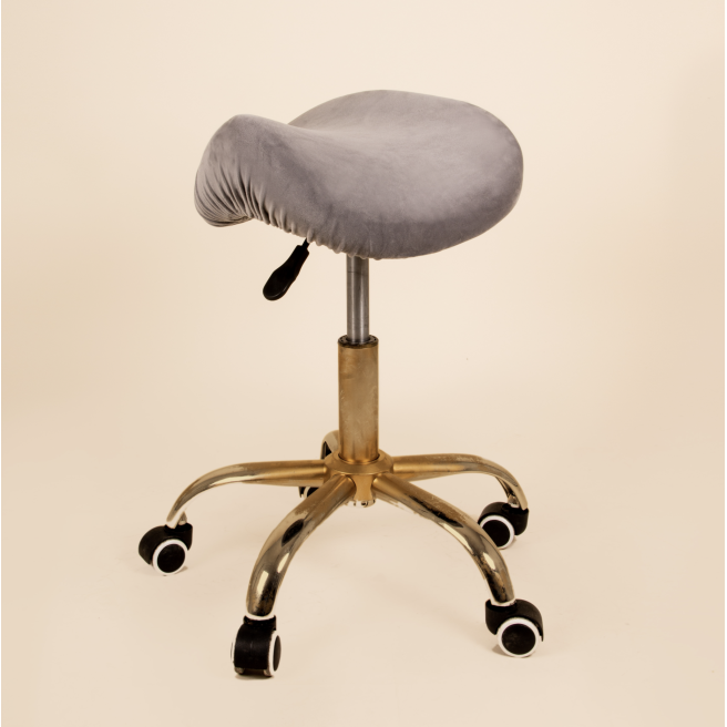 Housse de tabouret velvet gris