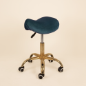 Housse de tabouret velvet vert bouteille BLUSHY.